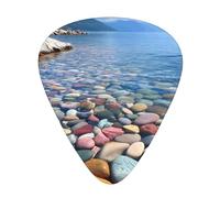 Colorful pebbles guitar picks in three different thicknesses, suitable for electric guitar and band players