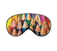 Colorful Pencils Eye Mask, Side Sleeping Mask Light Blindfold Sleeping Mask Nose Pad and Elastic Band for Children Women and Men
