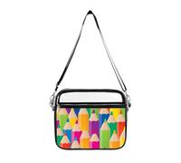 Colorful Pencils Pattern Women's Clear Crossbody Bag Fashion Purses Small Shoulder Handbags, Stadium Approved