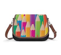 Colorful Pencils Pattern Women's Crossbody Bag Fashion Purses Small Shoulder Handbags with Adjustable Strap