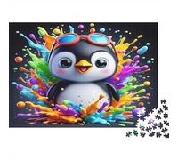 Colorful Penguin Jigsaw Puzzle 1000 Pieces Recycled Paper for Adults Puzzle Fun and Challenging Family Game Great Gift Idea for Relaxation Creativity 70x50cm/1000pcs
