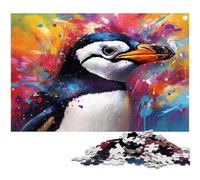 Colorful Penguin JigsawPuzzle 1000 Pieces for Adults Challenging Puzzles Perfect Home Or Office Decor, Ideal 26X38CM/10.23x14.96inch