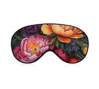 Colorful Peony Flowers Sleep Mask Lightweight Blindfold Eye Mask with Adjustable Strap for Men Women