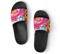 Colorful Peony Flowers Slippers for Indoor Outdoor