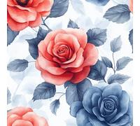 Colorful Peony Rose Peel and Stick Wallpaper 0.3×3 m Removable Self Adhesive Watercolor Style Contact Paper Sticky Back Thicken Waterproof Matte Wall Paper for Living Room Bedroom Furniture Decorate