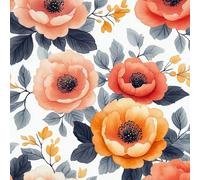 Colorful Peony Rose Peel and Stick Wallpaper 0.52×20 m Removable Self Adhesive Watercolor Style Contact Paper Sticky Back Thicken Waterproof Matte Wall Paper For Living Room Bedroom Furniture Decorate