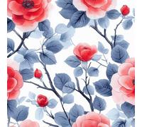 Colorful Peony Rose Peel and Stick Wallpaper 0.52×3 m Removable Self Adhesive Watercolor Style Contact Paper Sticky Back Thicken Waterproof Matte Wall Paper for Living Room Bedroom Furniture Decorate
