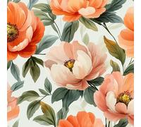 Colorful Peony Rose Peel and Stick Wallpaper 0.52×5 m Removable Self Adhesive Watercolor Style Contact Paper Sticky Back Thicken Waterproof Matte Wall Paper for Living Room Bedroom Furniture Decorate