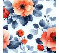 Colorful Peony Rose Wallpaper Self-Adhesive 0.3×5 m Watercolor Style Pattern Matte Contact Paper Removable Thicken Waterproof Canvas Peel and Stick Wall Paper for Home Decoration Furniture Renovation
