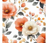 Colorful Peony Rose Wallpaper Self-Adhesive 0.4×5 m Watercolor Style Pattern Matte Contact Paper Removable Thicken Waterproof Canvas Peel and Stick Wall Paper for Home Decoration Furniture Renovation