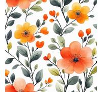 Colorful Peony Rose Wallpaper Self-Adhesive 0.4×5 m Watercolor Style Pattern Matte Contact Paper Removable Thicken Waterproof Canvas Peel and Stick Wall Paper for Home Decoration Furniture Renovation