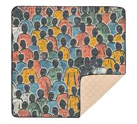 Colorful People Mountain People Sea Large Stylish Baby Playmat for Floor Non-Toxic Activity Gym Mat for Baby Toddler Infant, 50'' x 50''