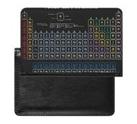 Colorful Periodic Table of Elements Atomic Numbers in Black Style Women's Passport Protector, Men's Passport Protector, PU Travel Passport Protector for Women Men Worker 5.8 x 3.9 x 0.4 inch