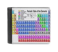 Colorful Periodic Table of the Elements Leather Bifold Wallet Coin Purse Soft Stylish Credit Pass Case Card-Holder for Boy Girl Men Woman Money Storage