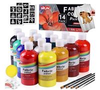 Colorful Permanent Fabric Paint Set, 14 Colors 8.3oz Textile Paint for s | Permanent fabric paint , soft, washable, non-toxic s’ paint, acrylic textile paint for shirts, totes, shoes & crafts.