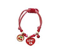Colorful Pet Necklace Braided with Bells Cat Puppy Collar Adjustable Neck Rings(J)