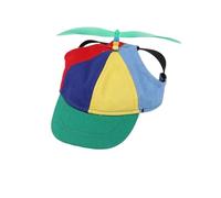 Colorful Pet Propeller Hat With Ear Holes Sunproof Dogs Cats Rainbow Helicopter Top Hat For Poodle Puppy Dachshund(Green,S)