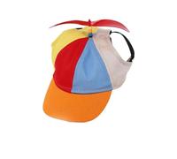 Colorful Pet Propeller Hat With Ear Holes Sunproof Dogs Cats Rainbow Helicopter Top Hat For Poodle Puppy Dachshund(Orange,L)