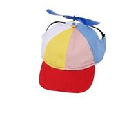Colorful Pet Propeller Hat With Ear Holes Sunproof Dogs Cats Rainbow Helicopter Top Hat For Poodle Puppy Dachshund(Red,S)