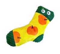 Colorful Pet Squeaker Toy Sock Shape Chewing Exercise Plush Teething Toy Safe for Breeds Teeth Cleaning Stress Relief Plush Sock Dog