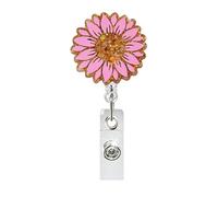Colorful Petals Retractable Badge Reels with ABS, and Yellow, D | 360 Degree Rotation, Lightweight Materials, Fashionable Pattern, Workplace Convenience for Commuters