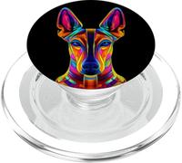 Colorful Pharaoh Hound Face Egyptian Dog Lover Black PopSockets PopGrip for MagSafe
