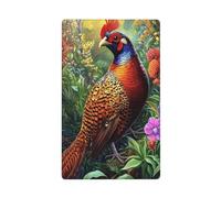 Colorful Pheasant Single Toggle Blank Wall Plate Light Switch Cover Decorative 1 Gang for Kitchen Room Bathroom Size 11.4x7cm