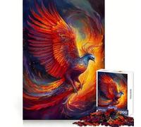 Colorful Phoenix 1000 Pieces Jigsaws Adults Puzzles Strong Memory, Precise Joint, Joyful Challenge, Room Art (38x26cm)