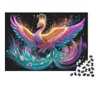 Colorful Phoenix Art Print-2 Jigsaw Puzzles Puzzles for Adults Kids. 1000 Pieces Whimsical Challenge Toy Educational Game Home Decoration for Educational Games Gifts 70x50cm/1000pcs