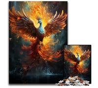 Colorful Phoenix Bird Fire JigsawPuzzle 1000 Pieces for Adults Wooden Jigsaw Brain Challenge Game for Teenagers Family Interaction 1000 PCS(75x50cm)