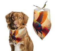 Colorful Phoenix Dog Bandanas for Feeding Grooming, Triangle Pet Bibs Washable Pets Scarf for Cats & Dogs