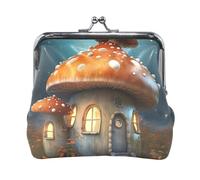 Colorful Phoenix Green Coin Purses Mini Change Purse, Portable Pouch Change Wallet Organizers, fairy Mushroom house, One Size, Fairy Mushroom House