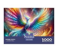 Colorful Phoenix Jigsaw Puzzle 1000 Piece Jigsaw Puzzle Paper Puzzle for Adults Feather Pattern 52x38cm/1000pcs