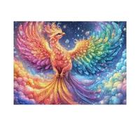 Colorful Phoenix on Rainbow Clouds 500 Piece Jigsaw Puzzle for Adults Sick Day Activity Gentle Distraction No Dust Pieces Great Gift for Get Well Soon 500 PCS