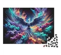 Colorful Phoenix Rise Challenging Jigsaw Puzzle 1000 Piece Cosmic Phoenix Art Stress Relief Relaxing Brain Exercise For Adults 38x26cm/1000pcs