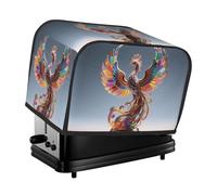 Colorful Phoenix Sculpture Toaster Cover 2 Slice, Waterproof Bread Machine Covers with Pockets Universal Size Kitchen Small Appliance Cover with Handle, Dust and Fingerprint Protection