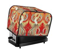 Colorful Phoenix Toaster Cover 2 Slice, Waterproof Bread Machine Covers with Pockets Universal Size Kitchen Small Appliance Cover with Handle, Dust and Fingerprint Protection