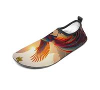 Colorful Phoenix Water Shoes for Men Women, Lightweight Stretch Swim Shoes with Anti-Slip Rubber Sole, Quick-Dry Aqua Socks for Pool, Beach, Surfing, Style, 4 Women/4 Men