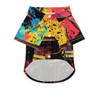 Colorful Piano Dog Shirt for Dogs & Cats Breathable Short Sleeve Pet T-Shirt Lightweight Dog Summer Tops L