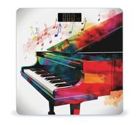 Colorful Piano Keyboard Music Bathroom Scale for Body UV Printing Design Scale High Precision Bathroom Scale, Upgraded Slim Large Clear Numbers, Upgraded Stylish for Home Bedroom Bathroom