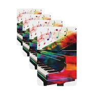 Colorful Piano Keyboard Music Car Air Fresheners Cards Set of 4 Pieces Personalized Car Fresheners Gifts for Men Women Auto Aromatherapy Tablets Hanging Scented Cards for Wardrobe Bathroom