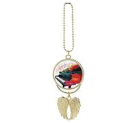 Colorful Piano Keyboard Music Car Hanging Ornament Rear View Mirror Pendant Lucky Presents Hanging Ornament Funny Car Pendant for Office Auto Home Decoration Golden-style