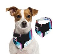 Colorful Piano Keyboard Music Dog Bandanas,Summer Bandanas for Dogs Washable Adjustable Dog Triangle Scarf Bibs Cute Pet Bibs for Medium Large Dogs Puppy and Cats Medium