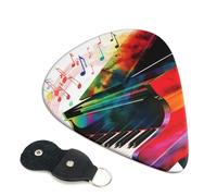 Colorful Piano Keyboard Music Guitar Plectrums, 6 Guitar Plectrums, Double Sided Printing, For Acoustic Guitar, Bass, Ukulele, Electric Guitar (0.46 Mm 0.71 Mm 0.96 Mm)