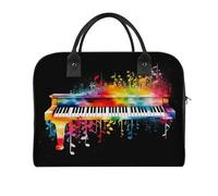 Colorful Piano Keyboard Music Laptop Tote Bag Casual Travel Handbag Multi Pocket Shoulder Bags for Work Travel