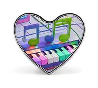 Colorful Piano Keyboard Music Note Button Pin Elegant Heart Lapel Pin Fashion Love Printed Brooch Badge Funny Enamel Pins Brooch Pins Pinback Button Badges for Bag Jacket Clothes Accessories
