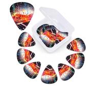 Colorful Piano Keyboard Music Note Guitar Picks 12 Pcs, 3 Different Thickness Celluloid Plectrum for Bass Electric Acoustic Guitars Ukulele Accessories Gift for Men Women (0.46mm, 0.71mm, 0.96mm)