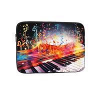 Colorful Piano Keyboard Music Note Laptop Sleeve for Women Men, 10 Inch Waterproof Laptop Bag Lightweight Notebook Computer Cover Bag