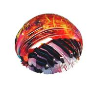 Colorful Piano Keyboard Music Note Shower Cap for Women Double Layers Thick Hair Caps Reusable Waterproof Bath Caps with Elastic Band Hair Hat Washable Shower Hat for Men Women Spa Salon