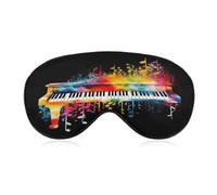 Colorful Piano Keyboard Music Note Sleep Mask for Side Sleeper Women Men Eye Mask for Sleeping Light Blocking Zero Pressure Breathable Travel Eye Cover Adjustable Soft Night Blindfold